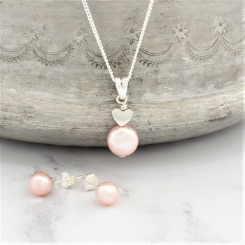 Pink Pearl Pendant With 6mm Stud Set, 4 of 11