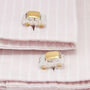 Mini Cufflinks 18ct Gold On Silver, thumbnail 1 of 2