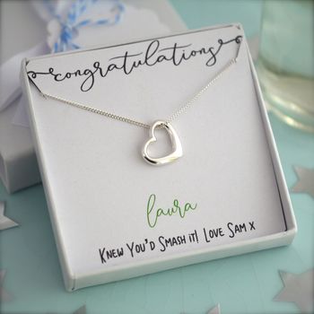 Sterling Silver Congratulations Necklace, 8 of 12