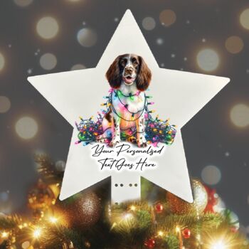 Personalised Springer Spaniel In Christmas Lights, 6 of 10
