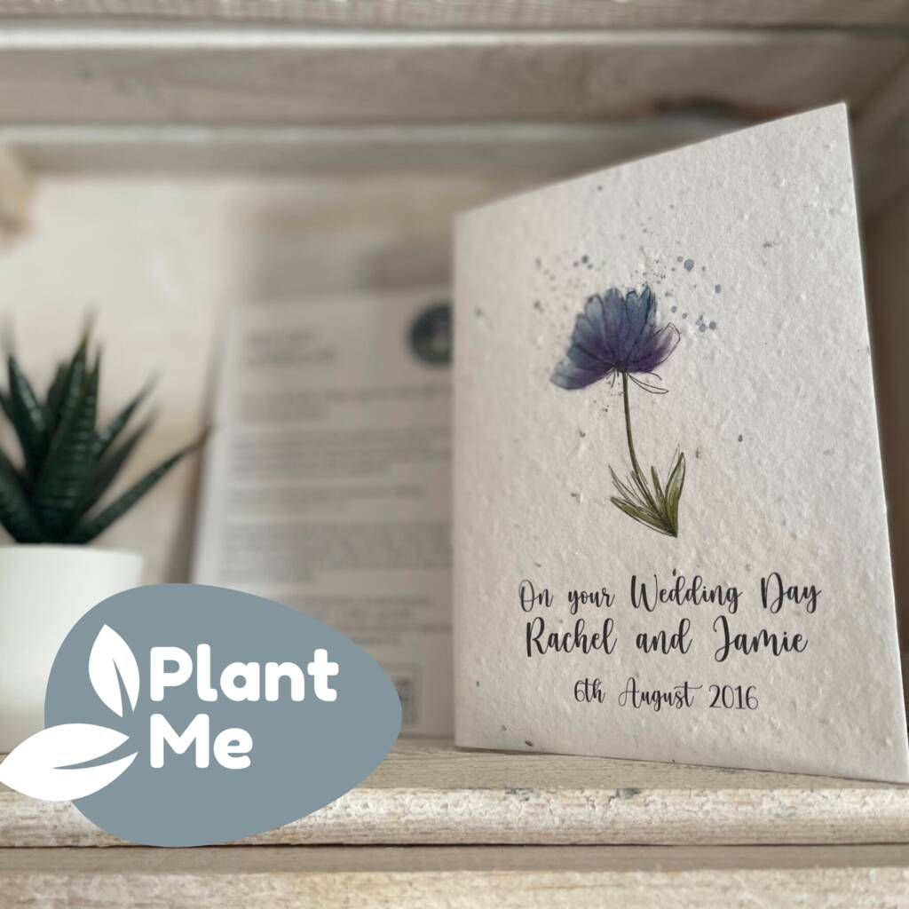 Personalised Plantable Wedding Card And Plant A Tree, 1 of 8