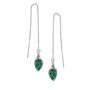 Emerald Gemstone Leaf Threader Earrings, thumbnail 5 of 5