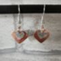 Handmade Copper Aluminium Heart Dangle Earrings, thumbnail 6 of 7