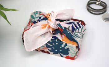 Mum Gift Set Fabric Wrap And Four Handcrafted Clay Tags, 4 of 6