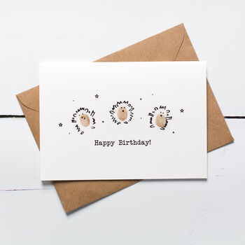 Fingerprint Hedgehog Birthday Card Making Kit, 5 of 5