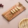 Wooden Serving Tray With Metal Handles, thumbnail 6 of 8