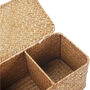 Handwoven Seagrass Storage Basket With Lid And Sections, thumbnail 3 of 3