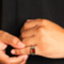 Men's Red Tigers Eye Gold Signet Ring For Men, thumbnail 11 of 12