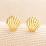 Sterling Silver Shell Stud Earrings, thumbnail 2 of 6