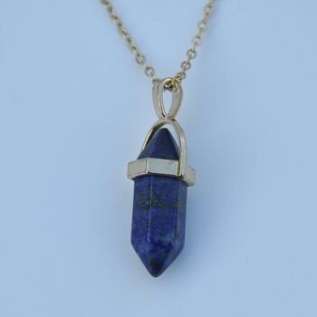 Dainty Lapis Lazuli Point Necklace September Birthstone Gift For Her, 3 of 6