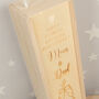 Wedding Anniversary Engraved Wooden Bottle Box, thumbnail 4 of 4