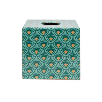 Wooden Tissue Box Cover Green Art Deco, 4 of 4