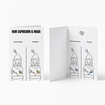 Funny Birthday Card For Her And Him Zodiac Greeting Card, 3 of 12