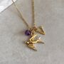 Gold Vermeil Personalised Swallow Necklace, thumbnail 2 of 5