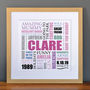 Personalised Birthday Square Typographic Word Art, thumbnail 9 of 12