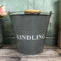 Kindling Wood Bucket In French Grey, thumbnail 3 of 4