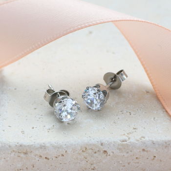Diamante Cubic Zirconia Stud Earrings, 7 of 11