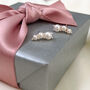 Sterling Silver Pearl Trio Studs, thumbnail 2 of 6