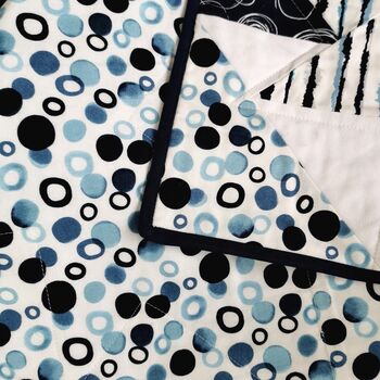 Star Quilted Blanket. Blue, Navy And White, 6 of 6