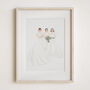 Personalised Wedding Portrait – Mother Of The Bride Gift, Hand Drawn From Photo, Christmas Keepsake For Mum, thumbnail 5 of 11
