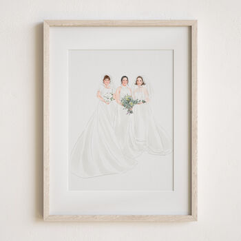 Personalised Wedding Portrait – Mother Of The Bride Gift, Hand Drawn From Photo, Christmas Keepsake For Mum, 5 of 11