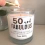 Personalised 50 And Fabulous Candle, thumbnail 2 of 3