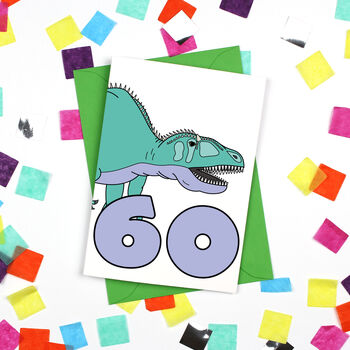Number 60 Dinosaur Card And Badge Set, 3 of 4