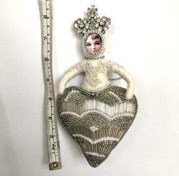 Christmas Tree Topper Beaded Heart 'Flo', 10 of 10