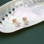 Tiny Flower Cz Internally Threaded Flat Back Earrings In Sterling Silver, thumbnail 4 of 10