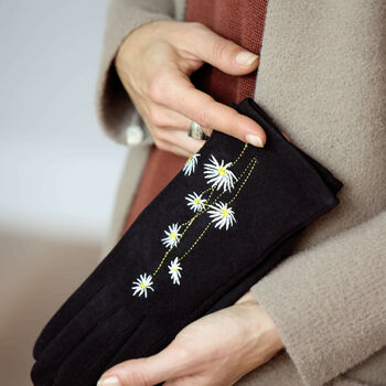 Embroidered Daisy Flower Ladies Gloves, 2 of 10