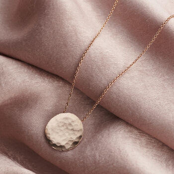 Personalised Large Hammered Disc Necklace, 3 of 9