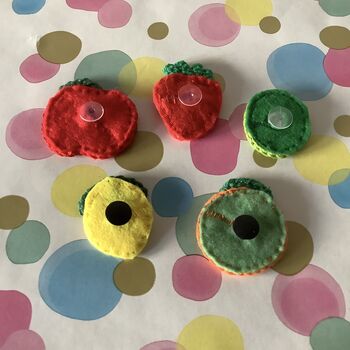 Set Of Five Hand Crochet Clog Shoe Charms, 4 of 9