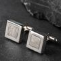 Meteorite Cufflinks, Square In Sterling Silver, thumbnail 1 of 6