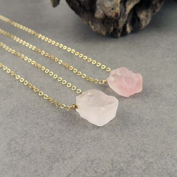 Rose Quartz Necklace With Natural Gemstone Nugget, 2 of 6