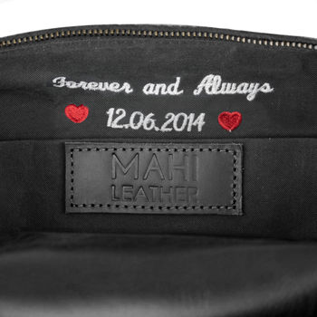 Leather Wash Bag Internal And External Personalisation, 8 of 10