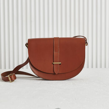 Luxury Leather Saddle Shoulder Bag With Optional Personalisation, 2 of 4