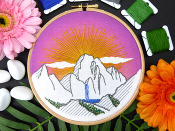 Sunlit Mountain Embroidery Kit, 5 of 8