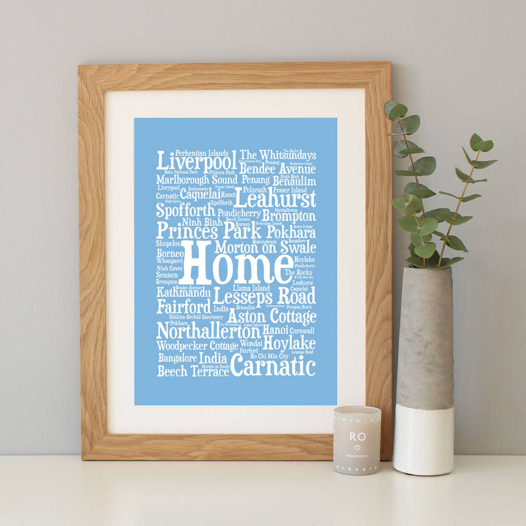 personalised word art print by hope and love
