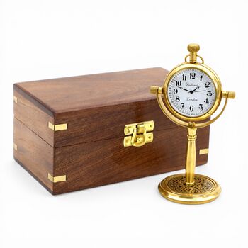 Personalised 1st Anniversary Gold Colour Table Clock Gift, 11 of 12