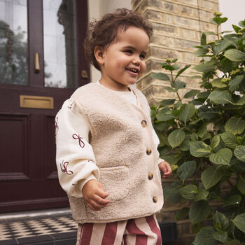 Personalised Baby And Toddler Sherpa Vest, 2 of 12