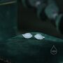 Enamel Beech Leaf Stud Earrings In Sterling Silver, thumbnail 5 of 11