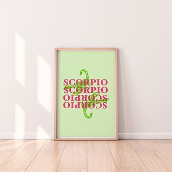 Scorpio Zodiac Typography Print, 2 of 6