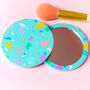 Pale Blue Terrazzo Pocket Mirror With Pouch, thumbnail 3 of 5