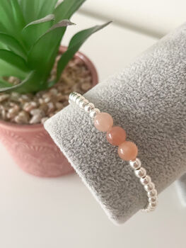 Handmade Silver Sunstone Bracelet, 4 of 7