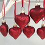 Red Heart Baubles Set Of 12, thumbnail 2 of 3