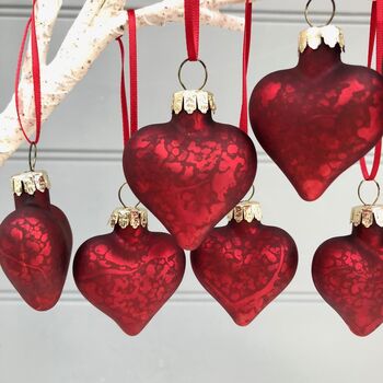 Red Heart Baubles Set Of 12, 2 of 3