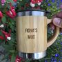 Personalised Reusable Sustainable Bamboo Mug With Lid, thumbnail 3 of 12