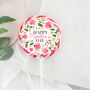 Pink And Green Floral Wreath Mother's Day Lollipop, thumbnail 1 of 3