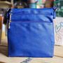 Square Multi Zipped Cross Body Bag In Royal Blue, thumbnail 1 of 2