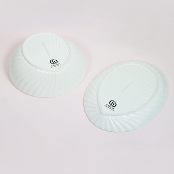 G Decor White Shell Ceramic Serving Plate Bowl Or Set, 5 of 6